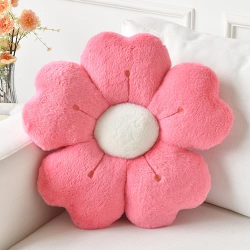 Flower Pillow, Cute Daisy Decorative Throw Pillows, Hot Pink, 19.6 Inches by Ddliury