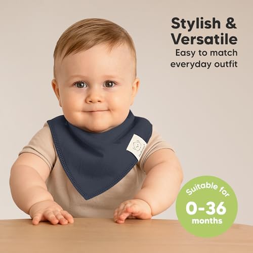 KeaBabies 8pk Organic Baby Bandana Bibs - Image 4