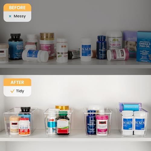 YIHONG 4 Pack Clear Storage Bins, Pantry Organizer Bins - Image 6