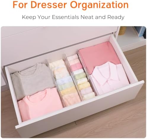 8 Pack 4" High Drawer Dividers for Clothes, 10.2"-16.5" Expandable - Image 4