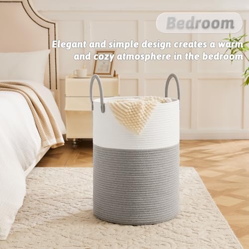 Artfeel Laundry Basket, Woven Cotton Rope Laundry Hamper, 40L - Image 4