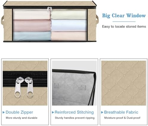 HomeHacks 6-Pack Clothes Organizer Storage Bags, 35L Storage Bins - Image 4