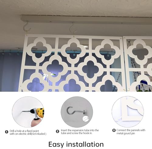 Stepstall 12 Pcs PVC Hanging Room Divider, Thick Decorative Flower Design Room - Image 4