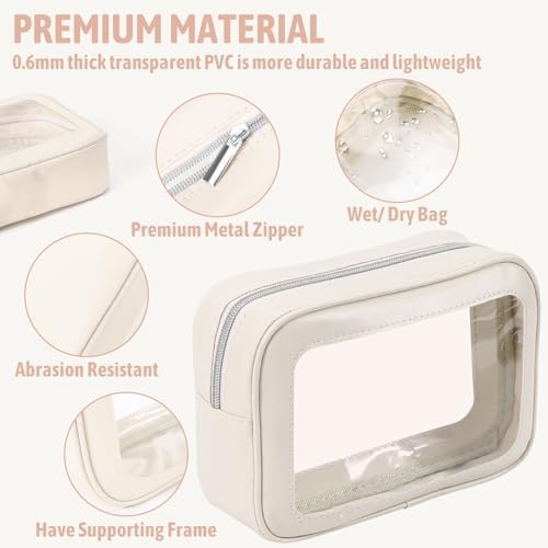 YOPCDJ 3PCS Clear Toiletry Bag, TSA Approved Travel Makeup Pouch - Image 3
