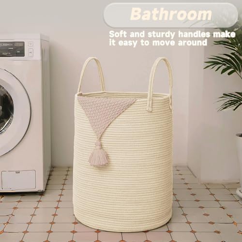 JMvicyroam 80L Cotton Rope Laundry Basket Hamper - Image 5