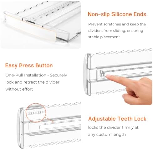 12 Pack 2.36" High Shallow Drawer Dividers, 12.5"-21.3" Expandable - Image 6