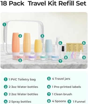 BAGSMART 18 Pack TSA Approved Travel Bottles - Image 2
