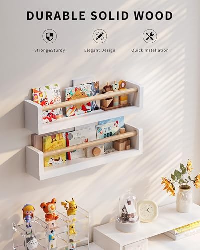 Seocry Nursery Book Shelves, 4 Pack, Wall Book Shelves - Image 7