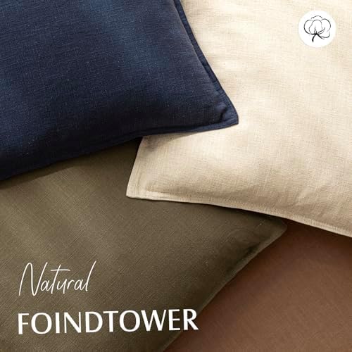 Foindtower Decorative Linen Lumbar Throw Pillow Covers 12x20 Light Brown - Image 4