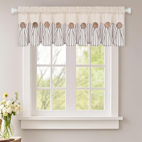ASPMIZ Farmhouse Valances for Windows, 60x14 Inches, 1 Panel by ASPMIZ