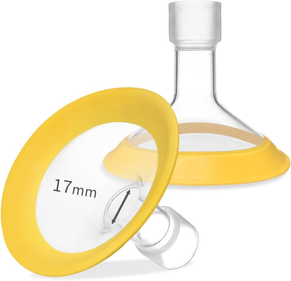 17mm Oval Flanges Shields Compatible with Medela Pumps, Replacement Parts for Pump in Style, Symphony, Swing Maxi, Harmony and Personalfit Flex–Breast Pump Accessories