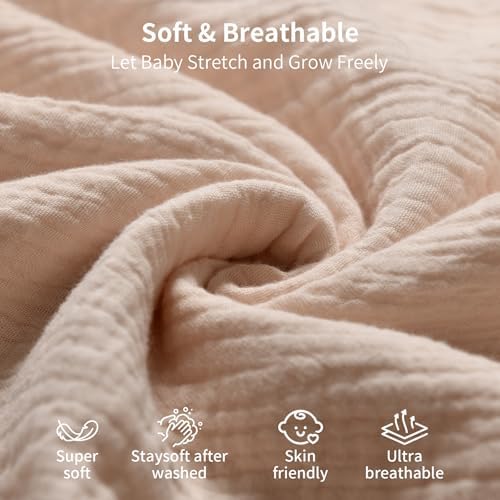 Muslin Swaddle Blankets for Newborn, 2 Pack Breathable Soft Receiving Blanket - Image 5