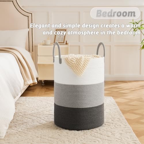 Artfeel Laundry Basket, Woven Cotton Rope Laundry Hamper, 40L - Image 4