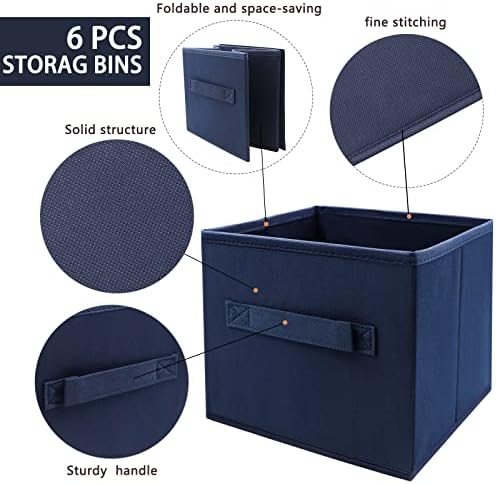 EBIGIC Small Storage Bins, Collapsible Fabric Storage Organizer 9.0"x7.5"x7.5" - Image 3
