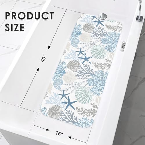Bath Mat for Tub, Sea Shells, 40 X 16 Inch, for Bathtub - Image 2