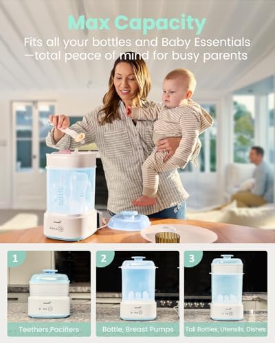 Bottle Sterilizer and Dryer, Compact Electric Steam Baby Bottle Sterilizer - Image 6