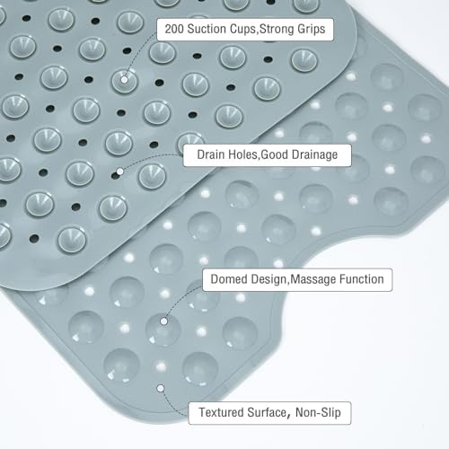 Extra Long Bathtub Mat Non Slip Bath Mat Mint Green 40"x16" Full - Image 4