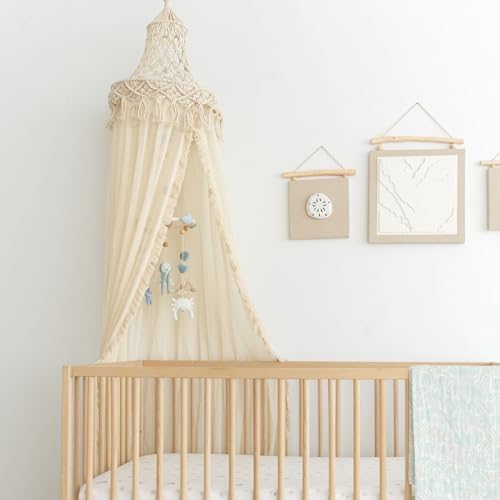 Crane Macrame Baby Crib Canopy, Boho Nursery Decor, Play Room Decorative Canopy - Image 7