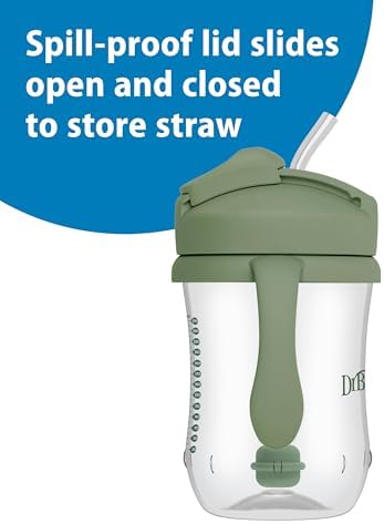 Dr. Brown's Milestones Baby's First Straw Cup, Coral & Green - Image 6