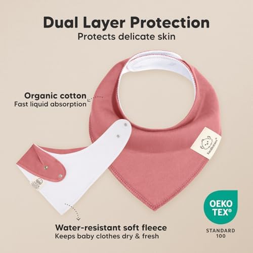 8pk Organic Baby Bandana Bibs for Drooling and Teething - Image 2