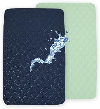 David’s Kids 2 Pack Mini Crib Waterproof Cover, Soft Pad Cover by davidskids