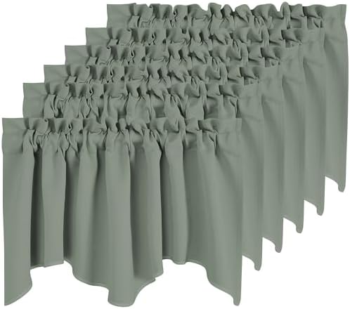 NICETOWN 6 Panels Sage Green Kitchen Valances by NICETOWN
