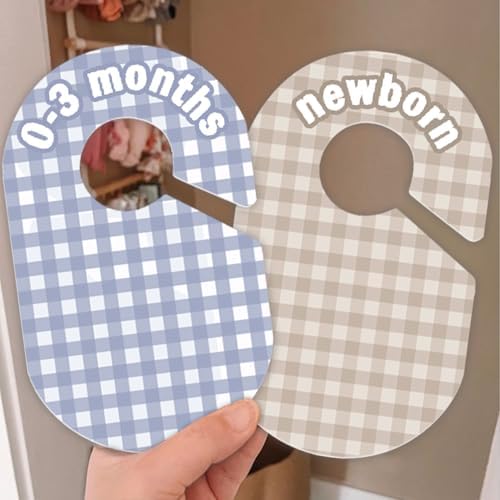 Baby Closet Divider, Baby Wardrobe Organizer, Double-Sided Pastel Gingham Design - Image 7