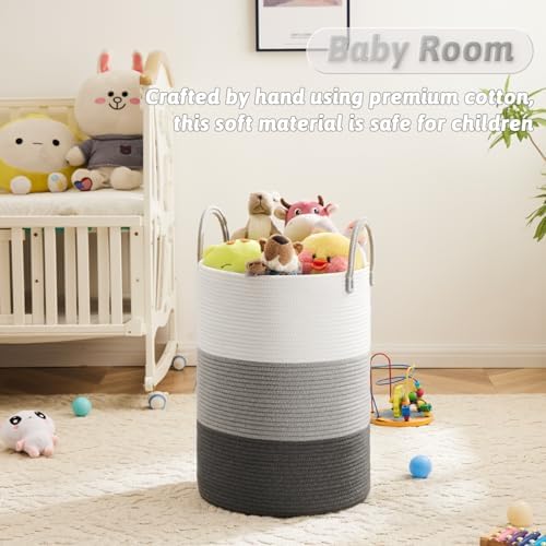Artfeel Laundry Basket, Woven Cotton Rope Laundry Hamper, 60L - Image 3