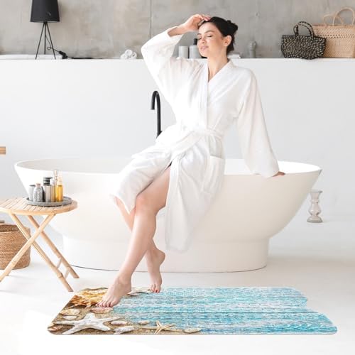 Bath Mat for Tub, Seashells Summer, 40 X 16 Inch, for Bathtub - Image 7