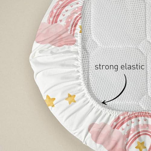 Baby Bassinet Sheets 4 Pack, Fits Rectangle Round Oval Hourglass Mattress - Image 5