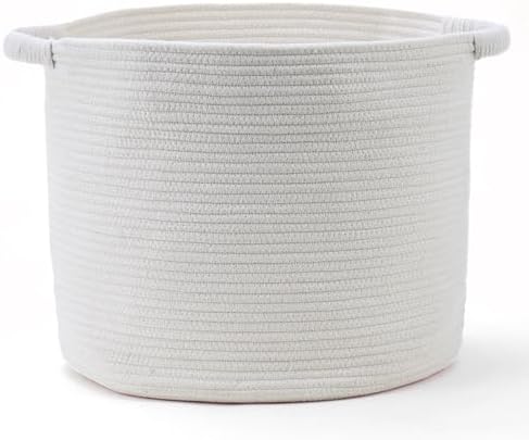 Blanket Basket for Living Room, Woven Rope Storage Basket by KODOMOORE