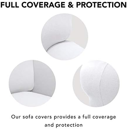 PureFit Stretch Couch Covers for Sofa Large Sofa Slipcovers White - Image 3