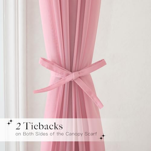 NICETOWN Pink Bed Canopies & Drapes - Image 3