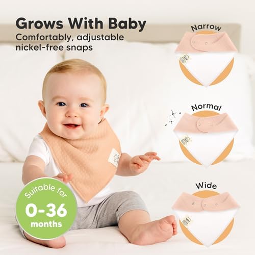 KeaBabies 8pk Organic Baby Bandana Bibs - Image 4