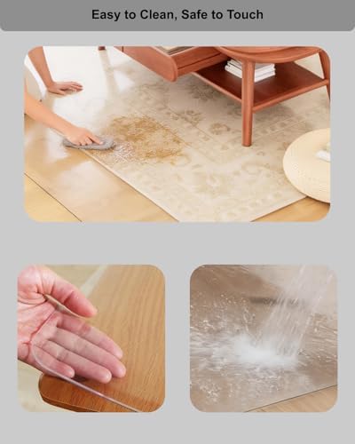 【16 Anti-Slip Stickers Included】2'×6' Long Clear Plastic Floor Runner, - Image 4