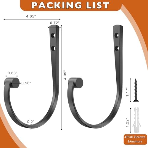 Curtain Holdbacks 4Pcs, Wall Mounted Curtain Holders - Image 5