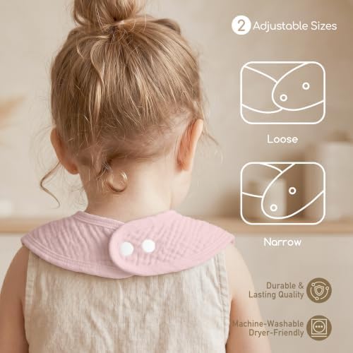 6-Pack Muslin Baby Bibs for Drooling & Teething, Absorbent Bib - Image 4