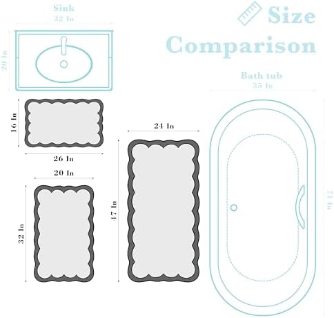 Ohocut Luxury Microfiber Scalloped Runner Rug, Anti Slip, Extra Soft - Image 2