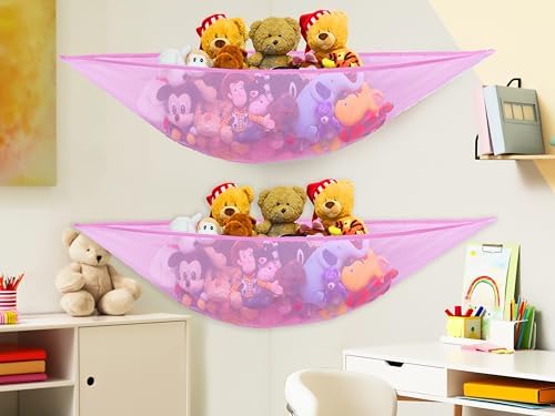 Simple Houseware 2 Pack Stuffed Animal Toy Hammock Net - Image 6