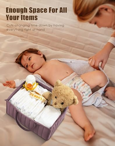 SWEET DOLPHIN 2-Pack Baby Diaper Caddy Organizers, Stylish Storage Baskets - Image 6