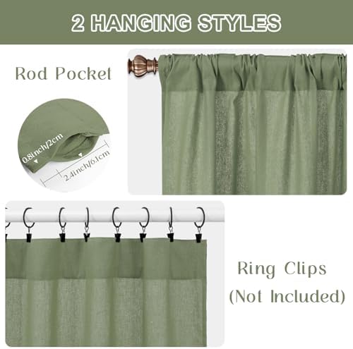 ASPMIZ Farmhouse Cotton Linen Valances - Image 5