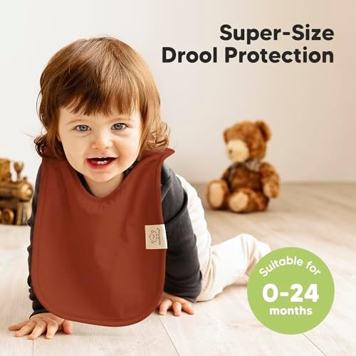 KeaBabies 8-Pack Bibs for Baby Girls, Pullover Baby Bibs - Image 2