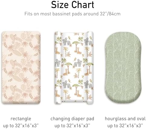 Baby Bassinet Sheets Girl Boy, 3 Pack Fitted Bassinet Sheet - Image 3