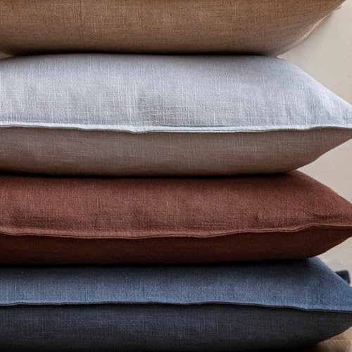 Foindtower Decorative Linen Lumbar Throw Pillow Covers 12x20 Inch Dark Blue - Image 5