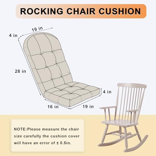 Rocking Chair Cushion, High Back, Light Beige - Image 2