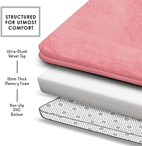 Clara Clark Bathroom Rugs, Velvet Memory Foam Bath Mat, Machine Washable Bath - Image 6