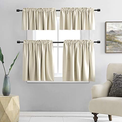DONREN 2 Pcs Cream Beige Curtain Valances - Image 5