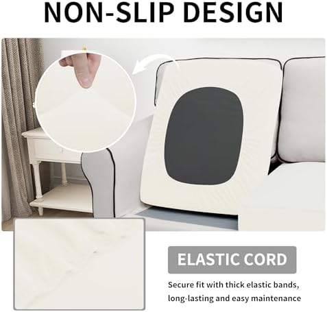 Easy-Going Waterproof Cushion Covers Set, Quilted Stretch 1-Piece Sofa Seat - Image 3
