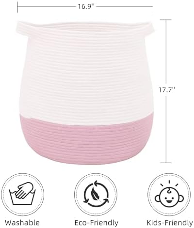 Large Cotton Rope Basket, Woven Storage Basket - Image 2
