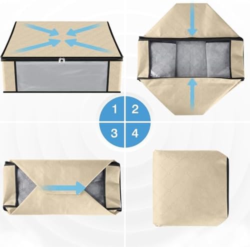 HomeHacks 3-Pack Clothes Organizer Storage Bags, 35L Storage Bins - Image 3